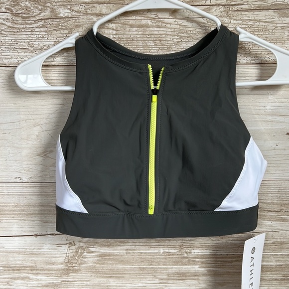 athleta colorblock zip front bikini top xs - Picture 4 of 7